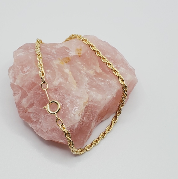 Gold filled rope chain bracelet new 7.5" long - Picture 8 of 10